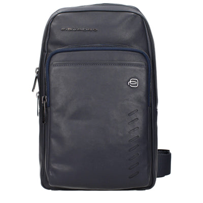 Piquadro Blue Leather Crossbody Bag