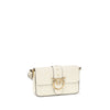 PINKO White Calf Leather Bos Taurus Shoulder Bag