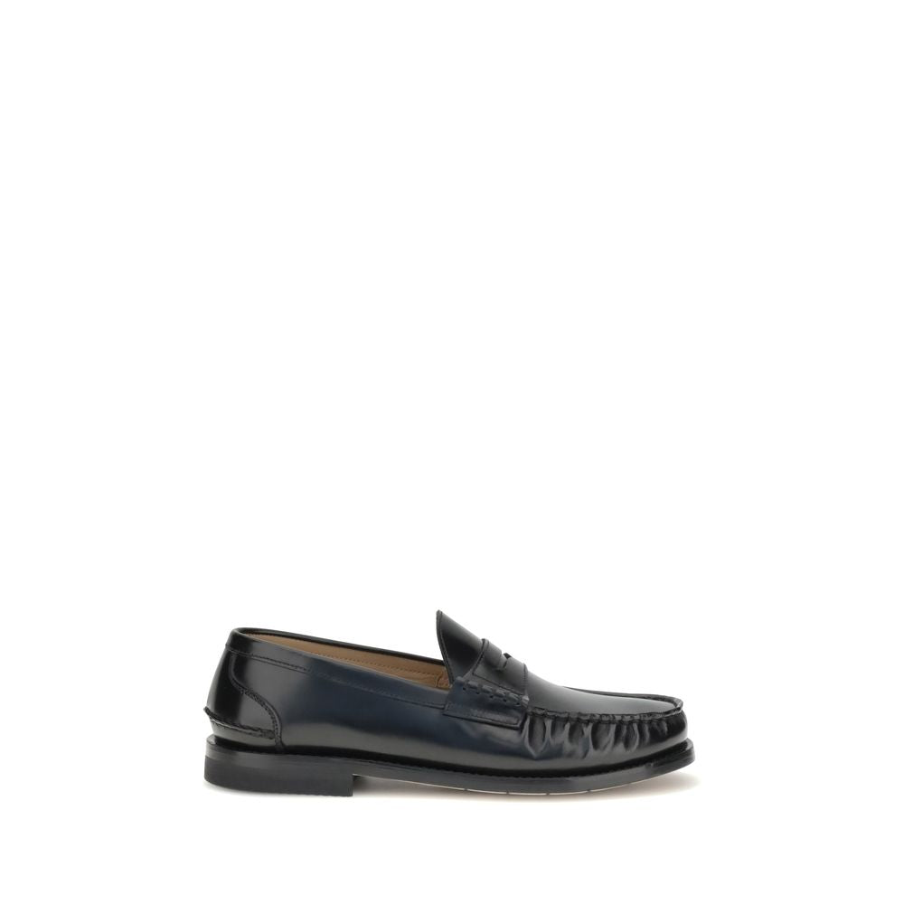 Premiata Black Calf Leather Bos Taurus Slip-On Loafers