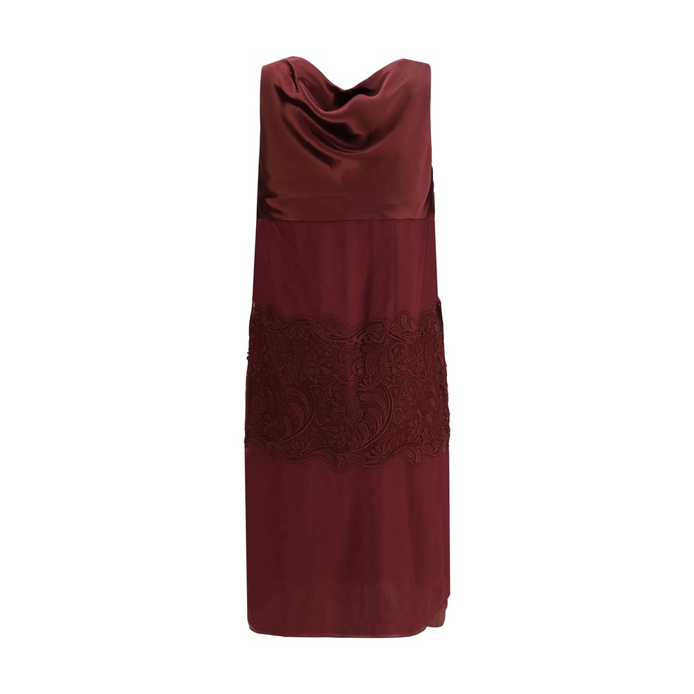 Ferragamo Bordeaux Seiden-Cocktailkleid