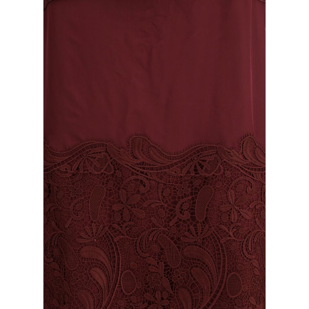 Ferragamo Bordeaux Seiden-Cocktailkleid