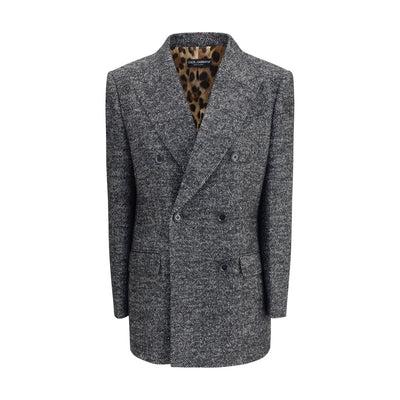 Dolce &amp; Gabbana grauer Fleece-Wollblazer