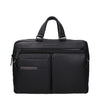 Piquadro Black Leather Business And Laptop Bag