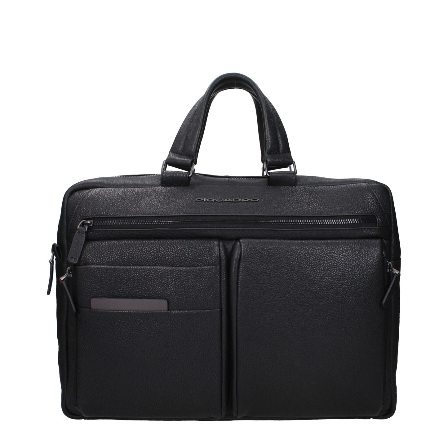 Piquadro Black Leather Business And Laptop Bag