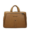 Piquadro Beige Leather Business And Laptop Bag