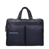Piquadro Blue Leather Business And Laptop Bag