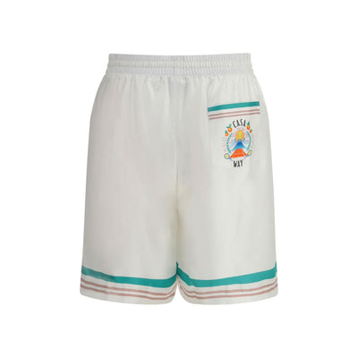 Casablanca White Silk Bermuda Shorts