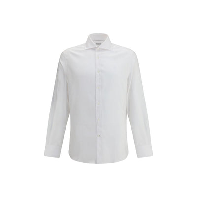 Brunello Cucinelli White Cotton Dress Shirt