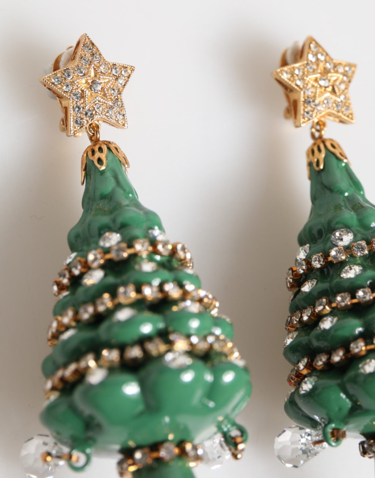 Dolce &amp; Gabbana Ohrringe in Gold und Messing, mehrfarbig, mit Weihnachtsbaum-Motiv