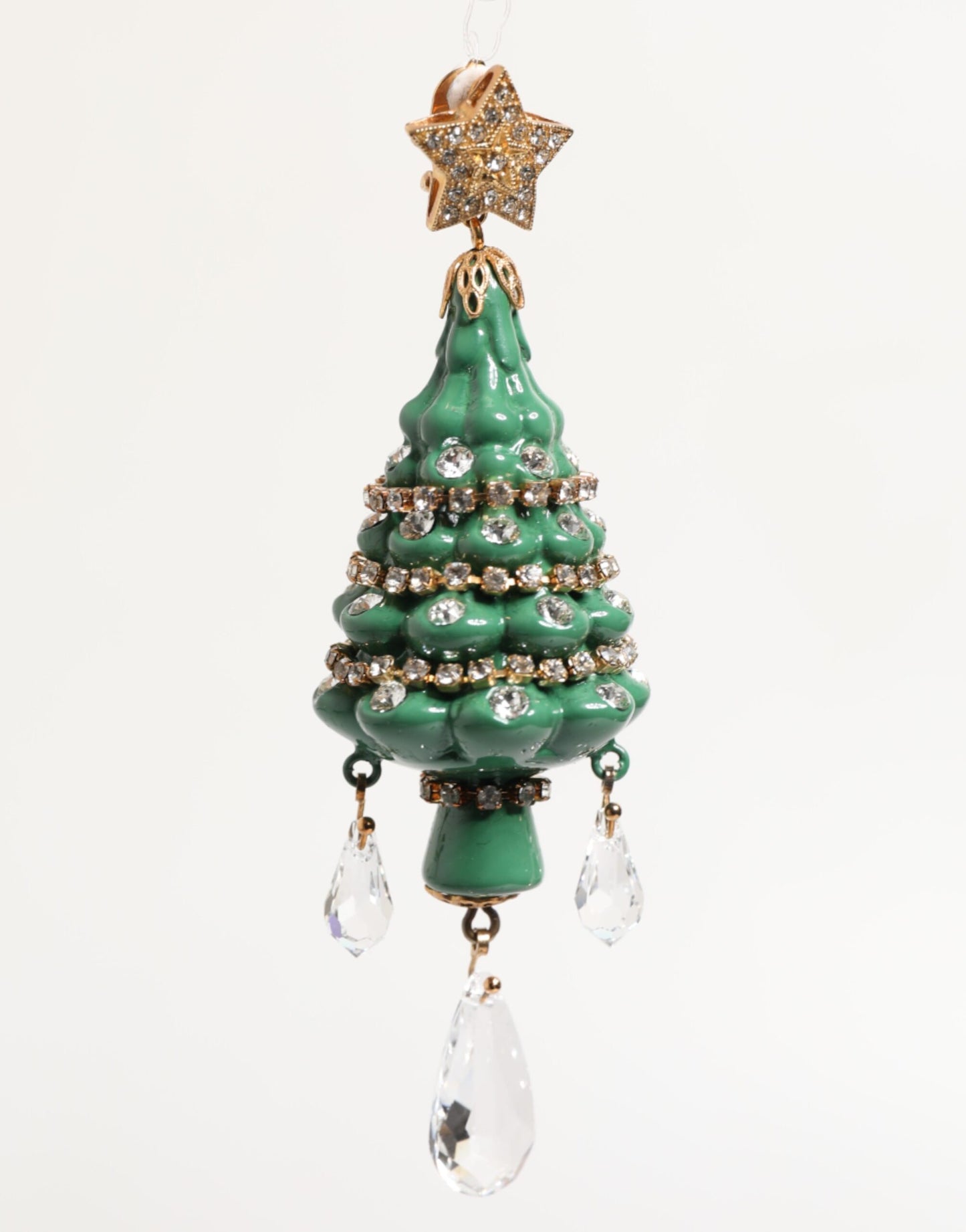 Dolce &amp; Gabbana Ohrringe in Gold und Messing, mehrfarbig, mit Weihnachtsbaum-Motiv