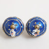 Dolce & Gabbana Gold Brass Blue Christmas Ball Crystal Drop Clip On Earrings