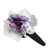 Dolce & Gabbana Black Green Silk Purple White Floral Appliqué Accessory Headband