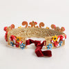 Dolce & Gabbana Red Carretto Multicolor Crystal Gold Tiara Crow Headband