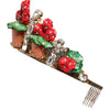 Dolce & Gabbana Red Floral Flowerpot Crystal Gold Crown Tiara Headband
