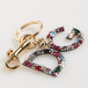 Dolce & Gabbana Multicolor Crystal DG Logo Gold Keychain Charm Keyring