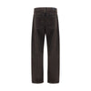 7FOR Black Cotton Straight-Leg Jeans