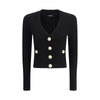 Balmain Black Viscose Cardigan