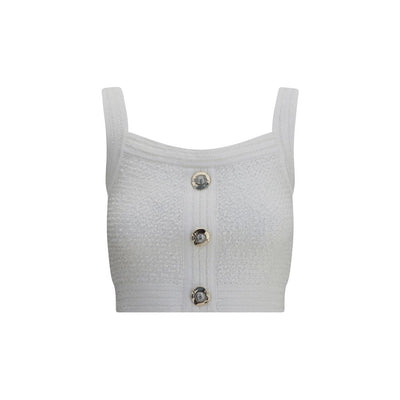 Balmain White Polyamide Top