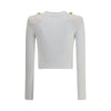 Balmain White Viscose Cardigan