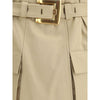 Balmain Beige Cotton Mini Skirt