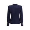Balmain Blue Fleece Wool Blazer