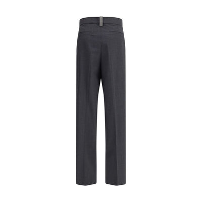 Fabiana Filippi Gray Fleece Wool Casual Pants