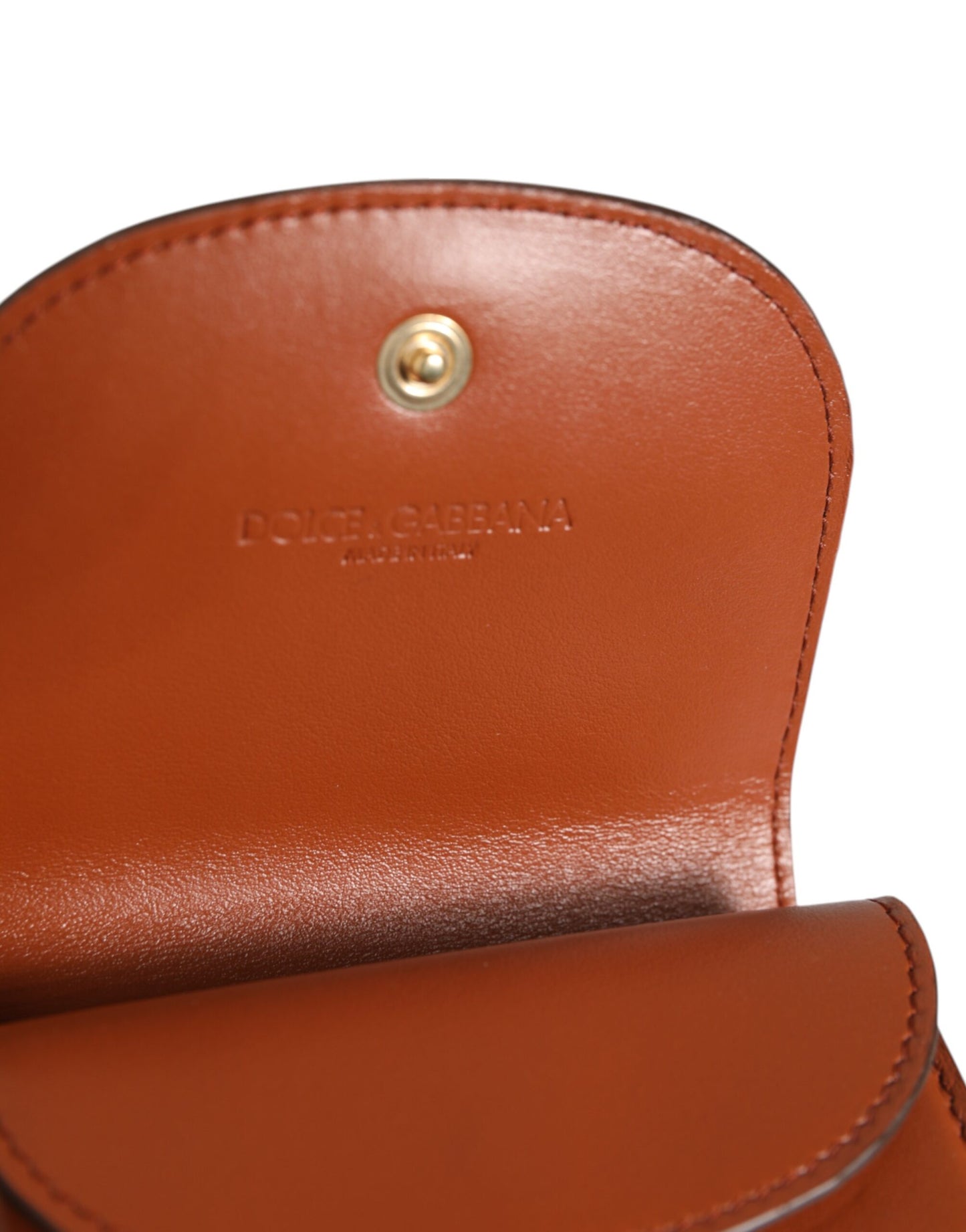 Dolce &amp; Gabbana Geldbörse aus braunem Kalbsleder mit Leopardenmuster