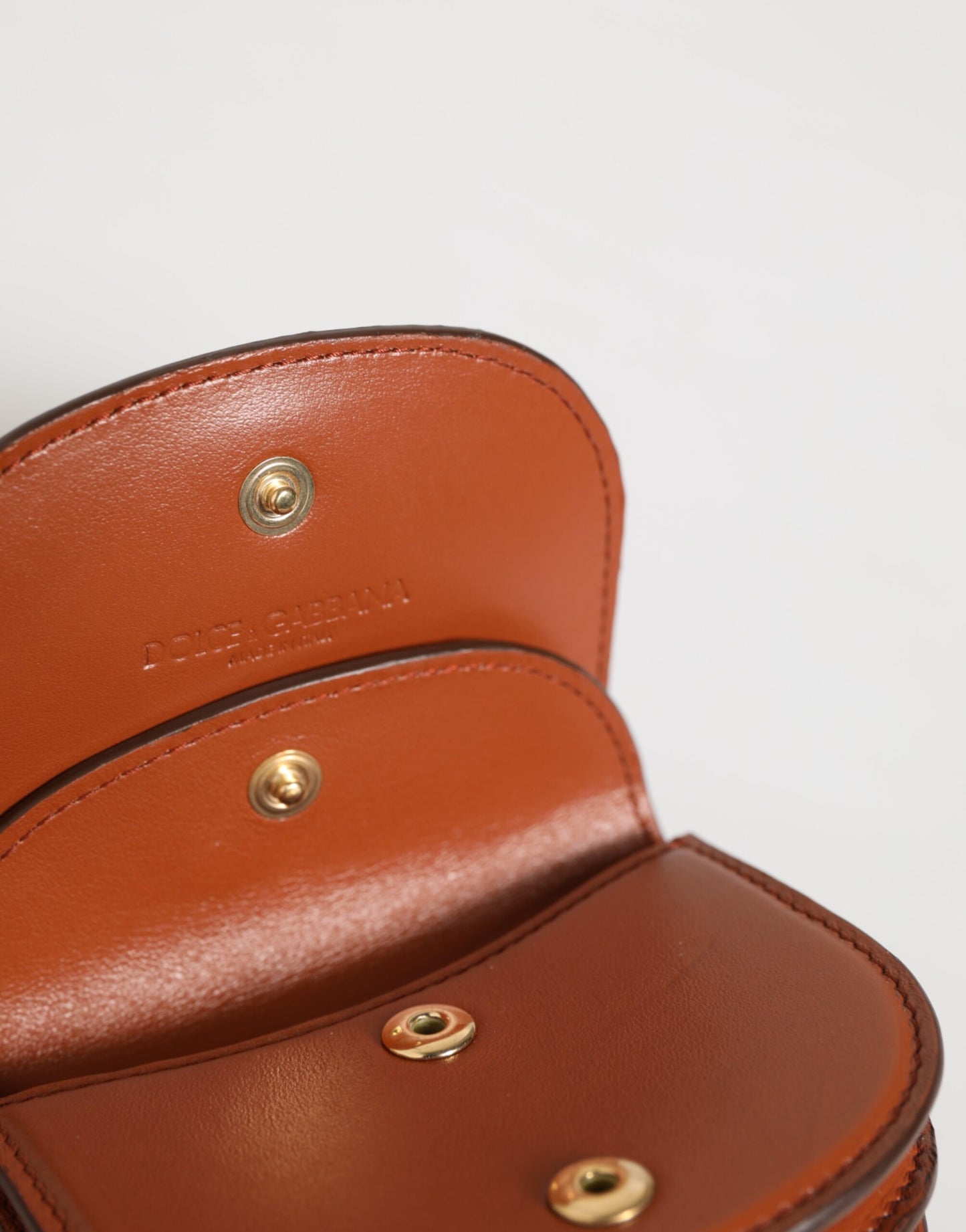 Dolce &amp; Gabbana Geldbörse aus braunem Kalbsleder mit Leopardenmuster