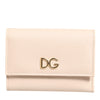 Dolce & Gabbana Light Pink Calf Leather DG Logo French Flap Wallet