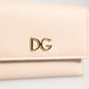 Dolce & Gabbana Light Pink Calf Leather DG Logo French Flap Wallet