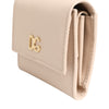 Dolce & Gabbana Light Pink Calf Leather DG Logo French Flap Wallet