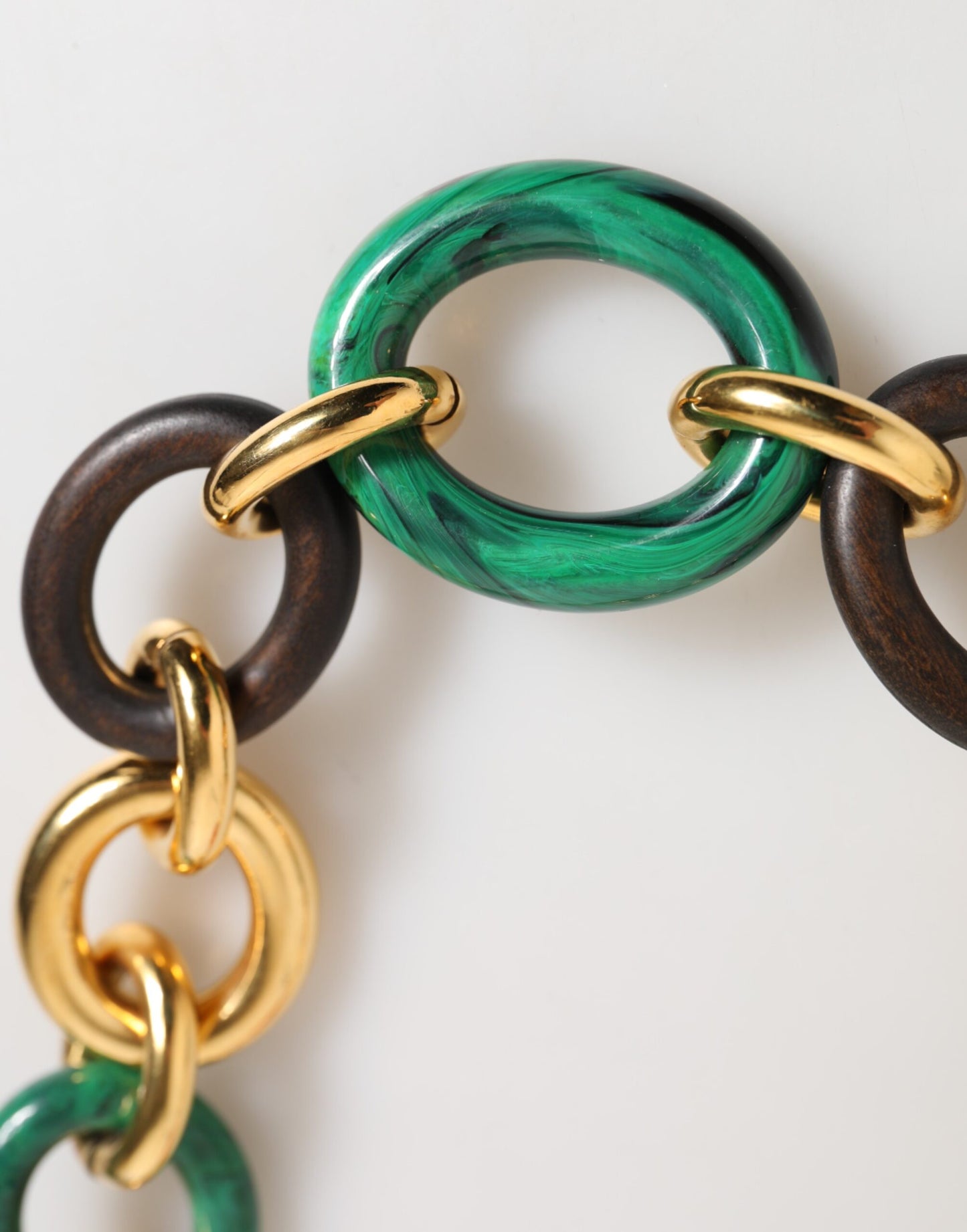 Dolce &amp; Gabbana Mehrfarbige Gold-Messing-Halskette mit Tigerlilien- und Chai-Motiv