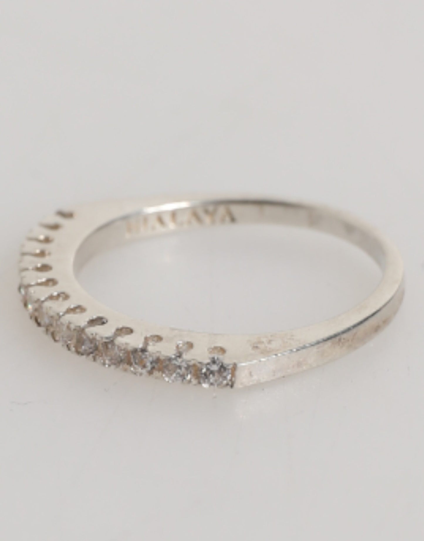 Nialaya Sterling Silber 925 Band Pave CZ Kristall Eternity Ring