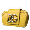 Dolce & Gabbana Yellow Smooth Leather DG Logo Clutch Crossbody Case Bag