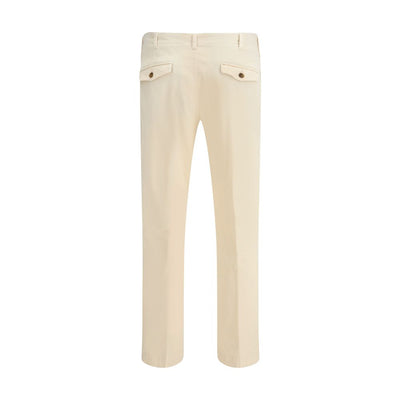 Germano Cream Cotton Casual Pants