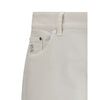 Brunello Cucinelli White Cotton Slim Fit Jeans