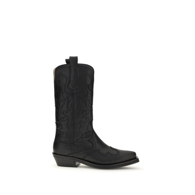 Ganni Black Recycled Leather Boots