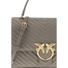 PINKO Gray Calf Leather Bos Taurus Handbag