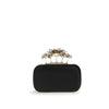Alexander McQueen Black Silk Clutch Bag