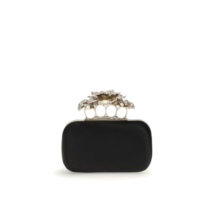 Alexander McQueen Clutch aus schwarzer Seide