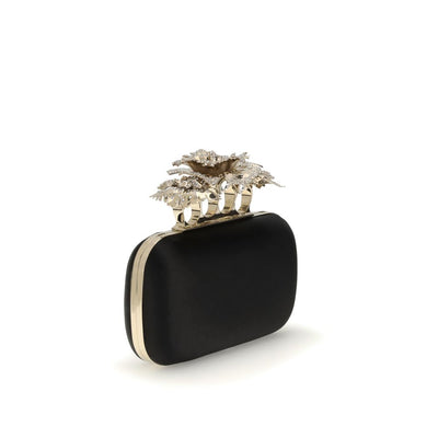 Alexander McQueen Clutch aus schwarzer Seide
