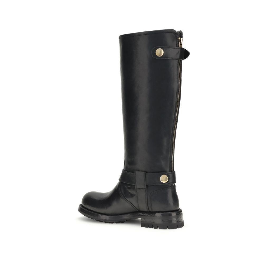 Dolce &amp; Gabbana Bos Taurus Schnürstiefel aus schwarzem Kalbsleder