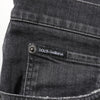 Dolce & Gabbana Black Cotton Slim Fit Distressed Ripped Logo Jeans