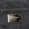 Dolce & Gabbana Black Cotton Slim Fit Distressed Ripped Logo Jeans