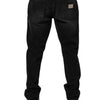 Dolce & Gabbana Black Washed Cotton Skinny Men Denim Jeans