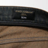 Dolce & Gabbana Dark Brown Tattered Cotton Skinny Denim Jeans