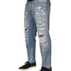 Dolce & Gabbana Blue Distressed Ripped Denim Pants Jeans
