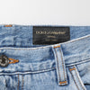 Dolce & Gabbana Blue Distressed Ripped Denim Pants Jeans