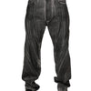 Dolce & Gabbana Black Grey Graphic Print Denim Pants Jeans