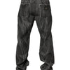 Dolce & Gabbana Black Grey Graphic Print Denim Pants Jeans